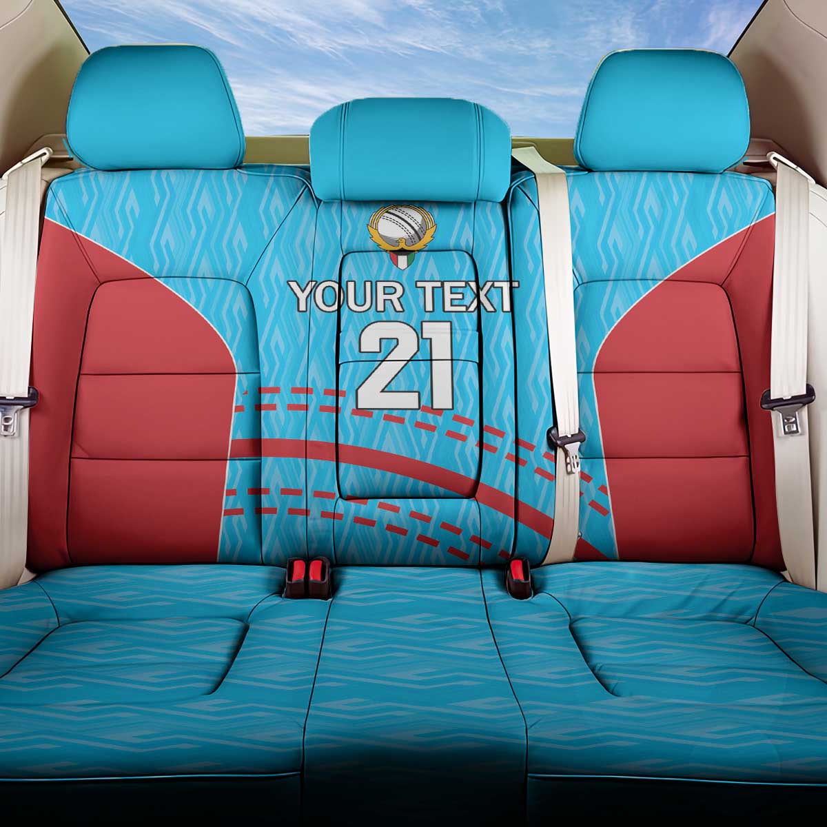 Custom Kuwait Cricket Back Car Seat Cover Kuwayt Sporty Pattern LT9 - Wonder Print Shop