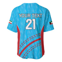 Blue cricket baseball jersey back with 'YOUR TEXT' and number 21