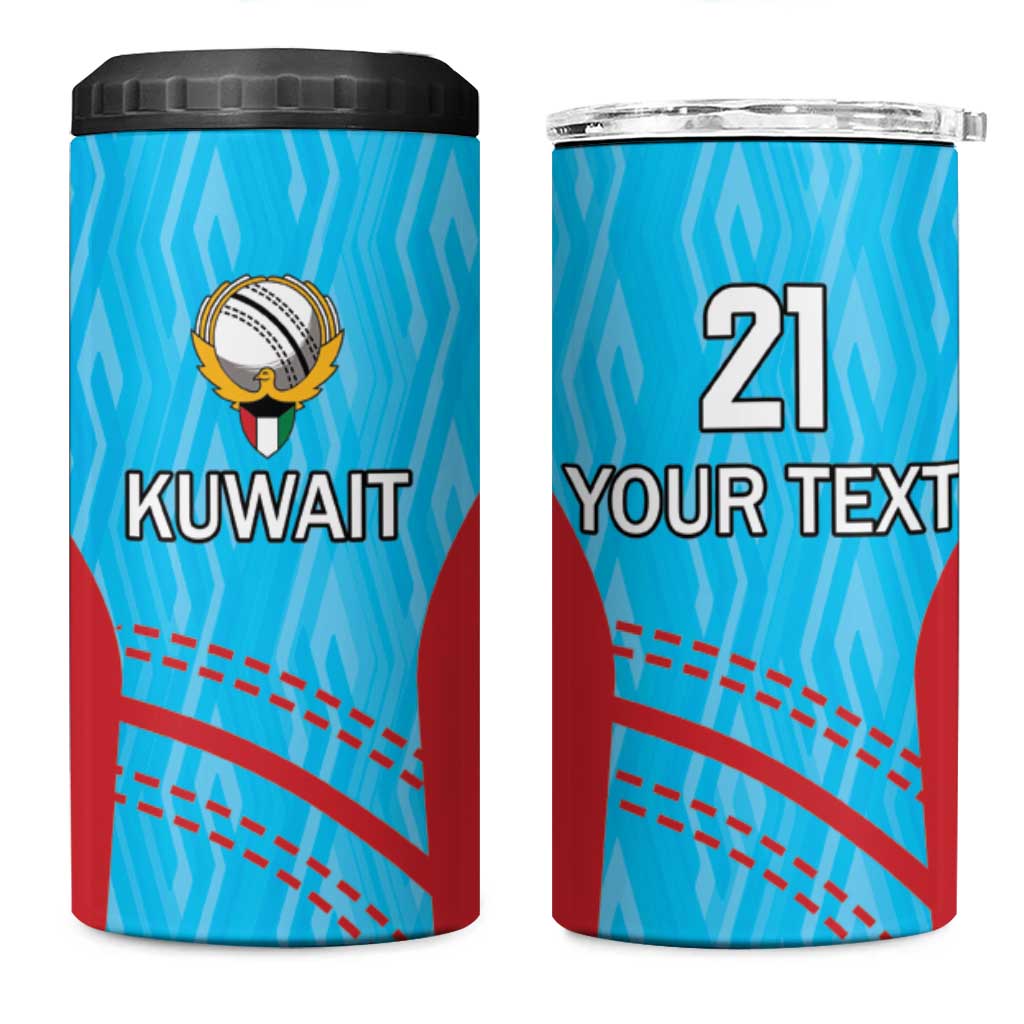 Custom Kuwait Cricket 4 in 1 Can Cooler Tumbler Kuwayt Sporty Pattern LT9 - Wonder Print Shop