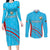 Custom Kuwait Cricket Couples Matching Long Sleeve Bodycon Dress and Long Sleeve Button Shirt Kuwayt Sporty Pattern LT9 - Wonder Print Shop