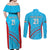 Custom Kuwait Cricket Couples Matching Off Shoulder Maxi Dress and Long Sleeve Button Shirt Kuwayt Sporty Pattern LT9 - Wonder Print Shop