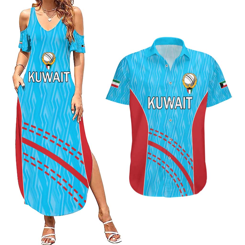 Custom Kuwait Cricket Couples Matching Summer Maxi Dress and Hawaiian Shirt Kuwayt Sporty Pattern LT9 - Wonder Print Shop