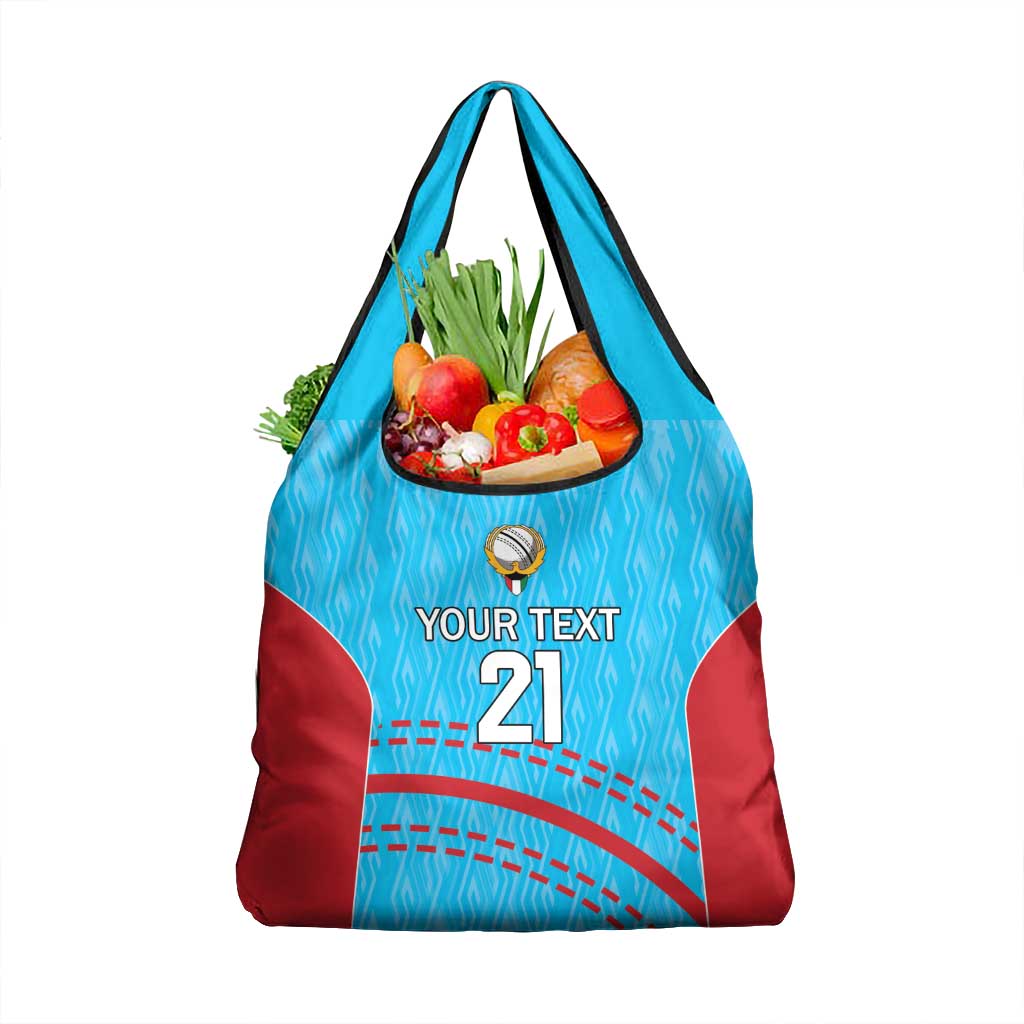 Custom Kuwait Cricket Grocery Bag Kuwayt Sporty Pattern