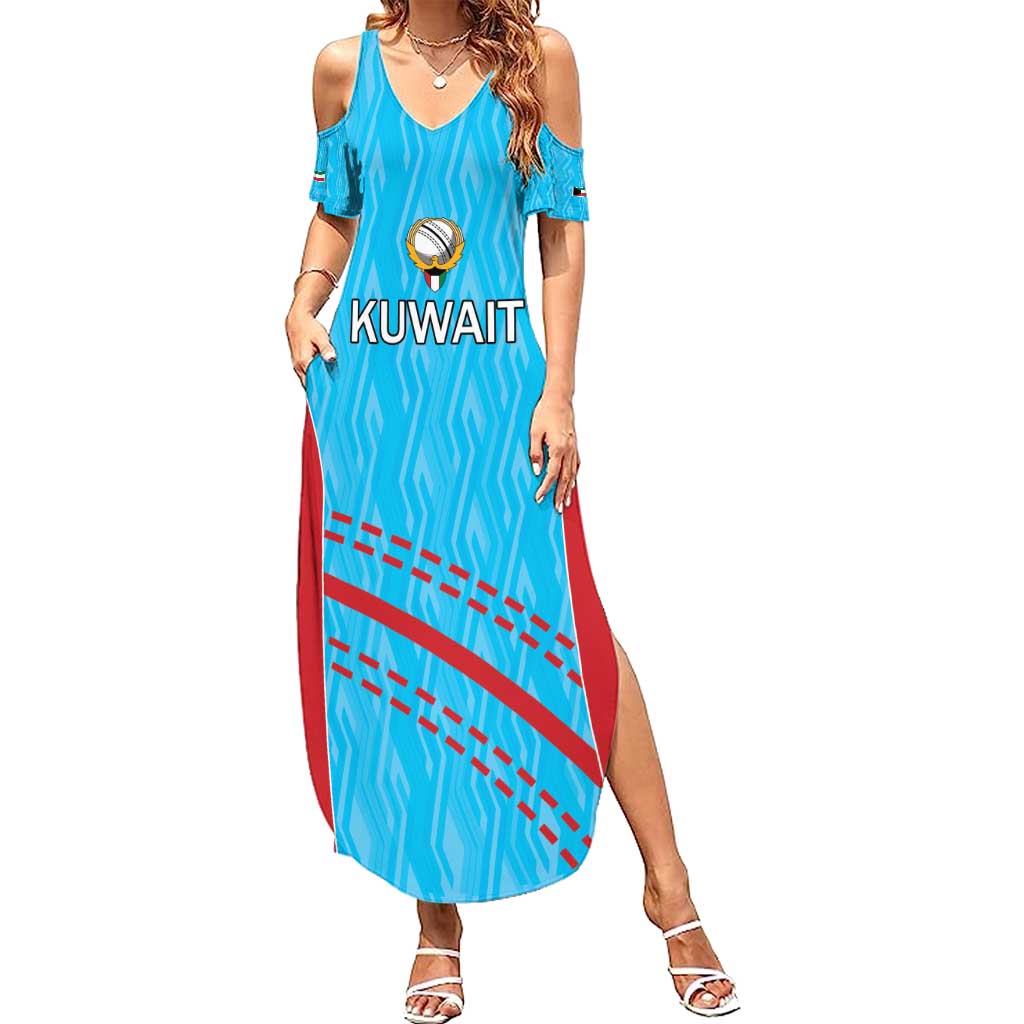 Custom Kuwait Cricket Summer Maxi Dress Kuwayt Sporty Pattern - Wonder Print Shop