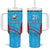 Custom Kuwait Cricket Tumbler With Handle Kuwayt Sporty Pattern - Wonder Print Shop