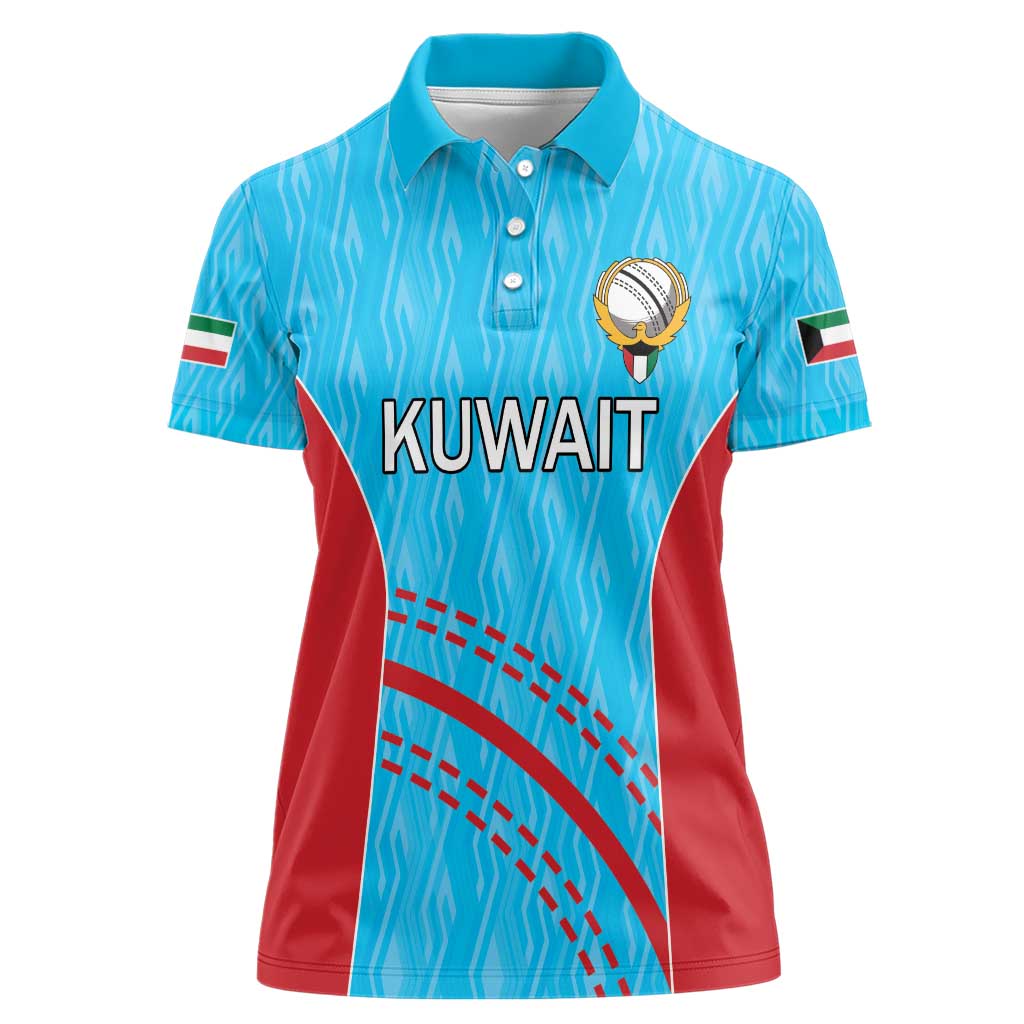 Custom Kuwait Cricket Women Polo Shirt Kuwayt Sporty Pattern - Wonder Print Shop