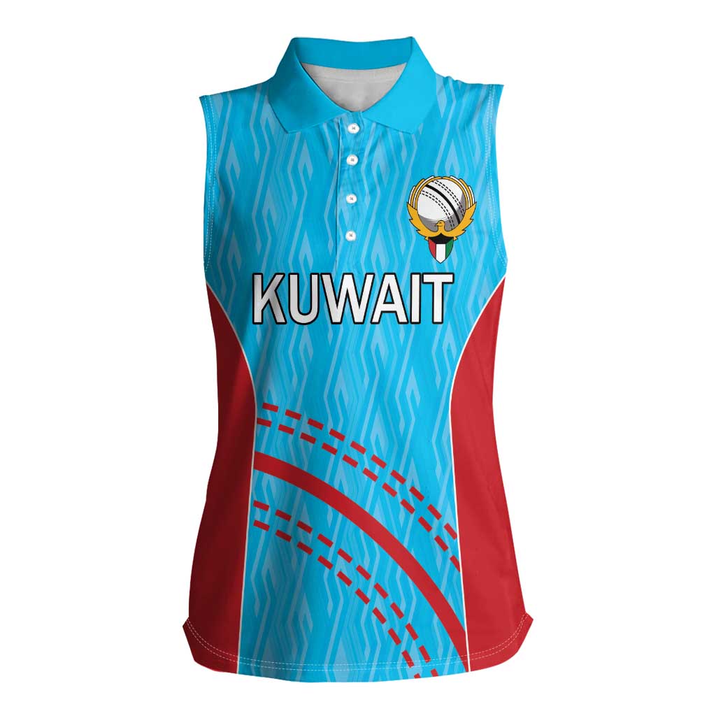 Custom Kuwait Cricket Women Sleeveless Polo Shirt Kuwayt Sporty Pattern - Wonder Print Shop