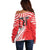 Croatia Rugby Custom Off Shoulder Sweater Chessboard with Sporty Pattern