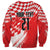 Croatia Rugby Custom Sweatshirt Chessboard with Sporty Pattern - Wonder Print Shop