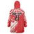 Croatia Rugby Custom Wearable Blanket Hoodie Chessboard with Sporty Pattern