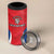 Czech Republic Rugby Custom 4 in 1 Can Cooler Tumbler Silver Double-tailed Lion Sporty Pattern LT9 - Wonder Print Shop