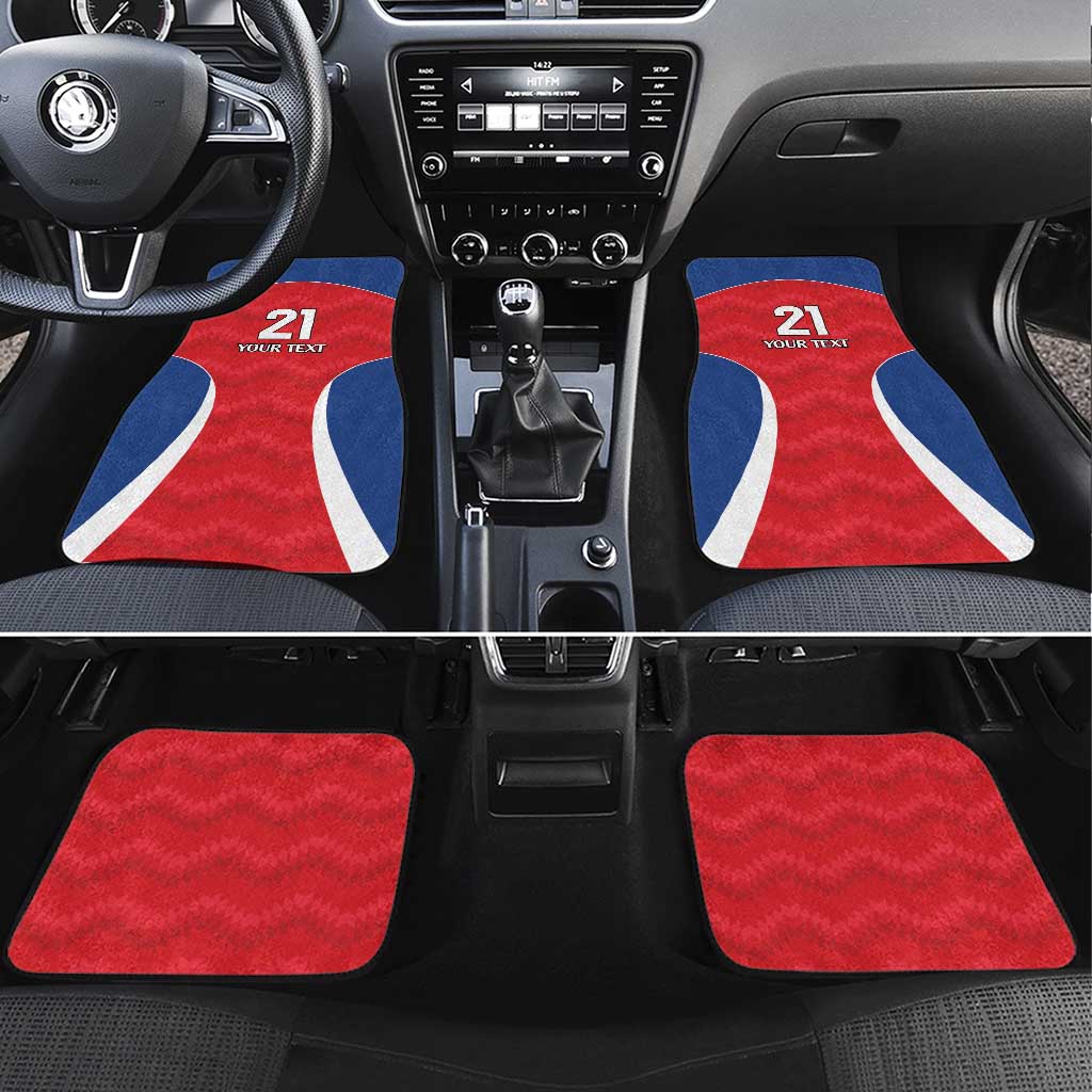 Czech Republic Rugby Custom Car Mats Silver Double-tailed Lion Sporty Pattern LT9 - Wonder Print Shop