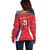 Czech Republic Rugby Custom Off Shoulder Sweater Silver Double-tailed Lion Sporty Pattern