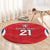 Czech Republic Rugby Custom Round Carpet Silver Double-tailed Lion Sporty Pattern