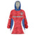 Czech Republic Rugby Custom Wearable Blanket Hoodie Silver Double-tailed Lion Sporty Pattern