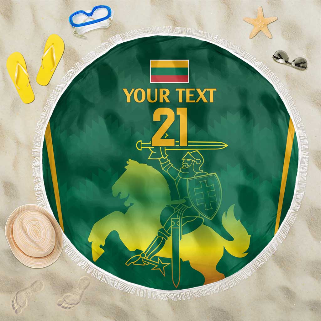 Lithuania Rugby Custom Beach Blanket Lietuvos Nacionaline Regbio Sąjungos Komanda LT9 - Wonder Print Shop