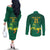 Lithuania Rugby Custom Couples Matching Off The Shoulder Long Sleeve Dress and Long Sleeve Button Shirt Lietuvos Nacionaline Regbio Sąjungos Komanda