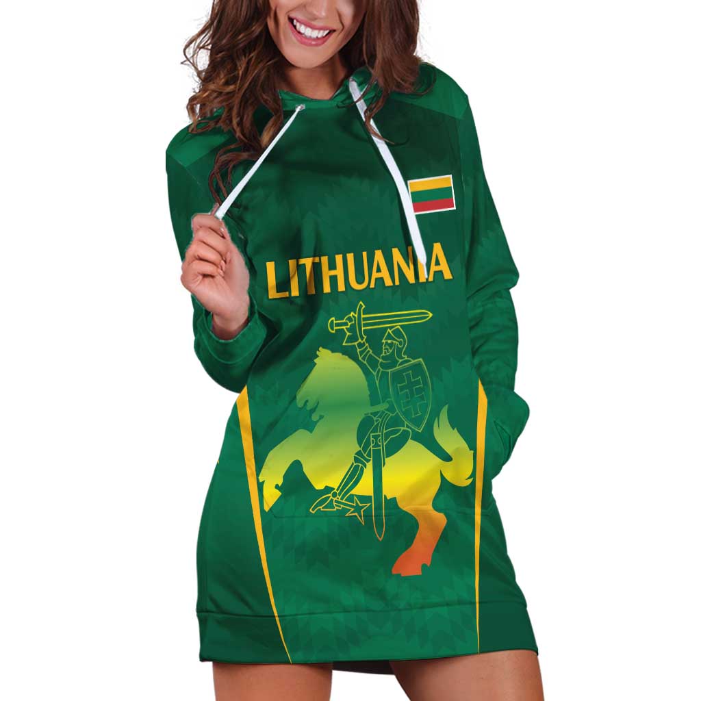 Lithuania Rugby Custom Hoodie Dress Lietuvos Nacionaline Regbio Sąjungos Komanda - Wonder Print Shop