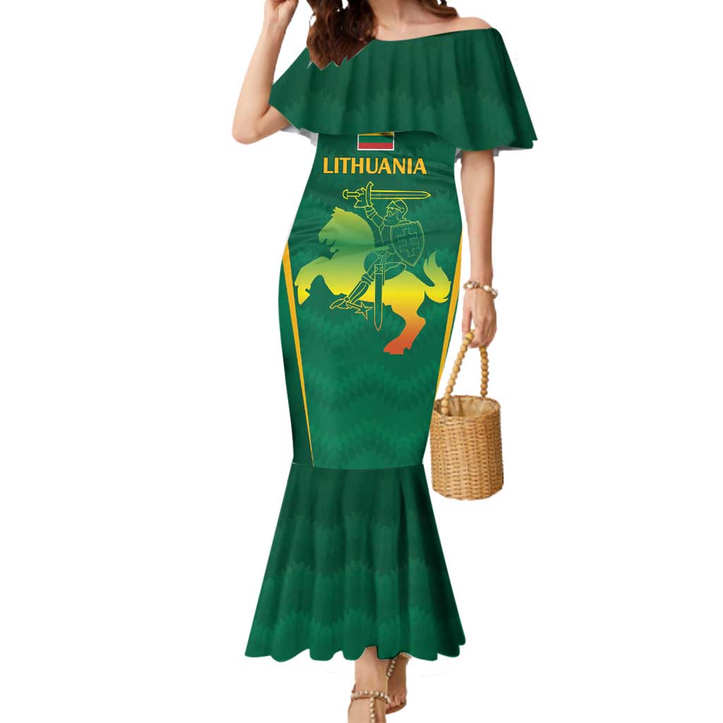 Lithuania Rugby Custom Mermaid Dress Lietuvos Nacionaline Regbio Sąjungos Komanda - Wonder Print Shop