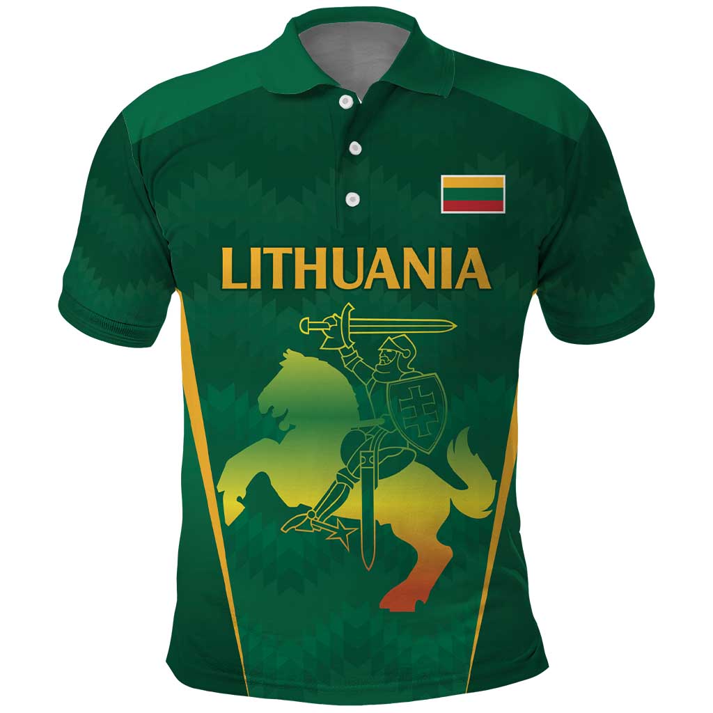 Lithuania Rugby Custom Polo Shirt Lietuvos Nacionaline Regbio Sąjungos Komanda - Wonder Print Shop