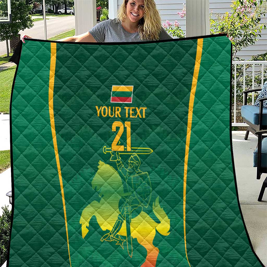 Lithuania Rugby Custom Quilt Lietuvos Nacionaline Regbio Sąjungos Komanda - Wonder Print Shop