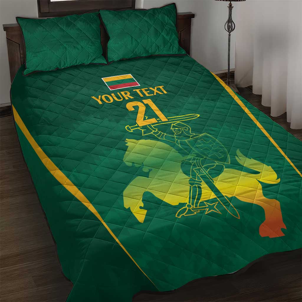 Lithuania Rugby Custom Quilt Bed Set Lietuvos Nacionaline Regbio Sąjungos Komanda - Wonder Print Shop