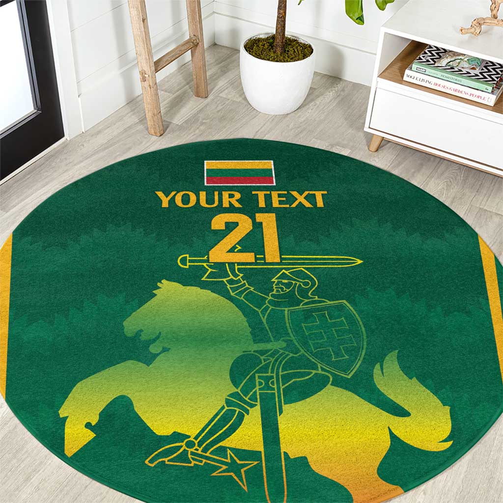 Lithuania Rugby Custom Round Carpet Lietuvos Nacionaline Regbio Sąjungos Komanda