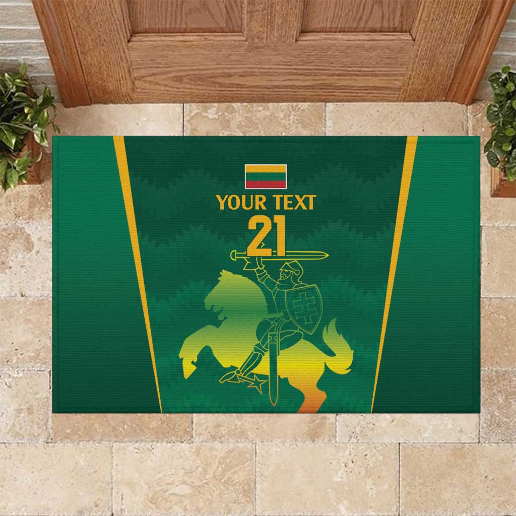 Lithuania Rugby Custom Rubber Doormat Lietuvos Nacionaline Regbio Sąjungos Komanda - Wonder Print Shop