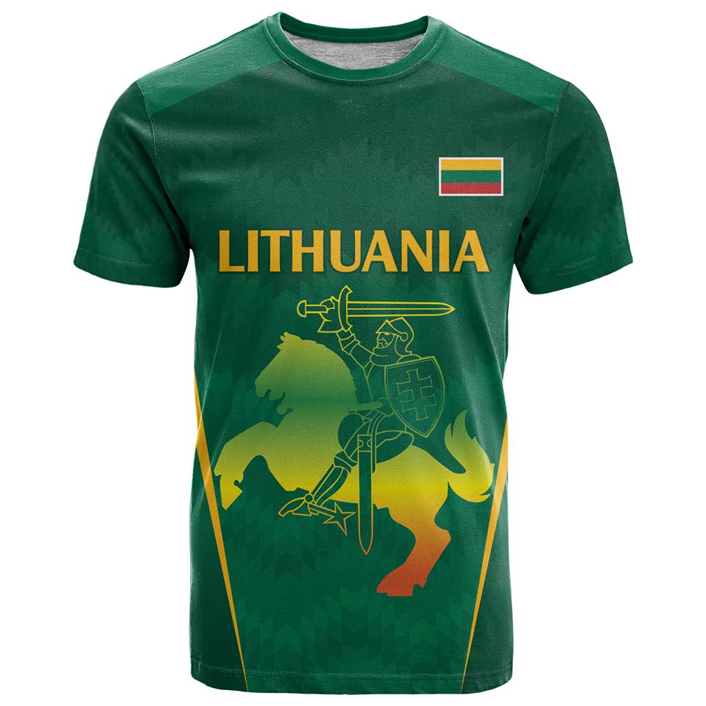 Lithuania Rugby Custom T Shirt Lietuvos Nacionaline Regbio Sąjungos Komanda - Wonder Print Shop