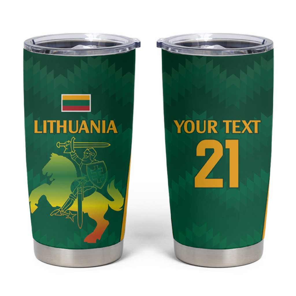 Lithuania Rugby Custom Tumbler Cup Lietuvos Nacionaline Regbio Sąjungos Komanda - Wonder Print Shop