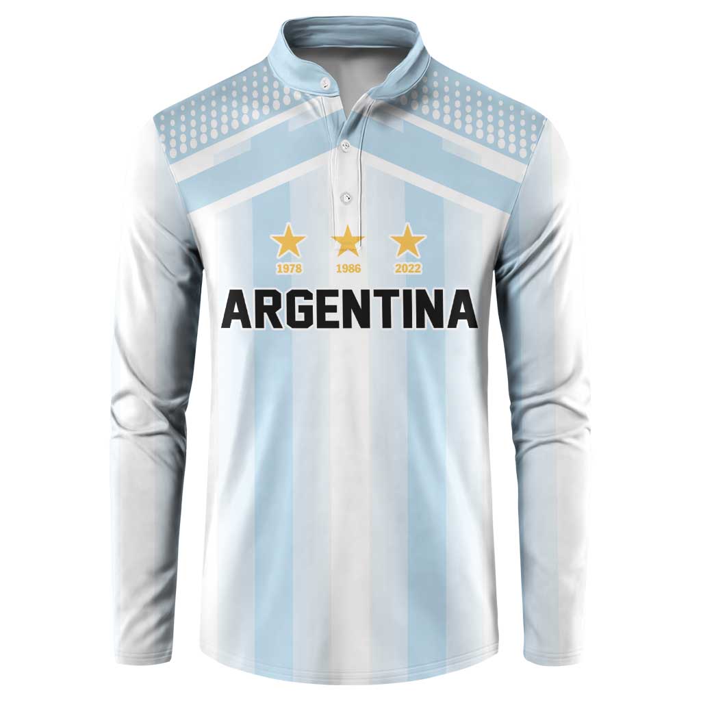 Vamos Argentina WC26 Custom Button Sweatshirt Vamos Argentina History Champions Blue - Wonder Print Shop