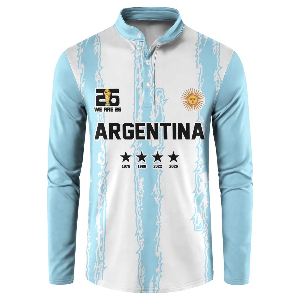 World Football 2026 Argentina Custom Button Sweatshirt Past Champions Future Legends Blue - Wonder Print Shop