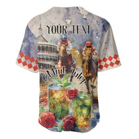 Baseball jersey with mint julep graphic and 'YOUR TEXT' on light base