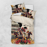 Personalized bedding set with derby-themed artwork, rose cluster, and “YOUR TEXT”
