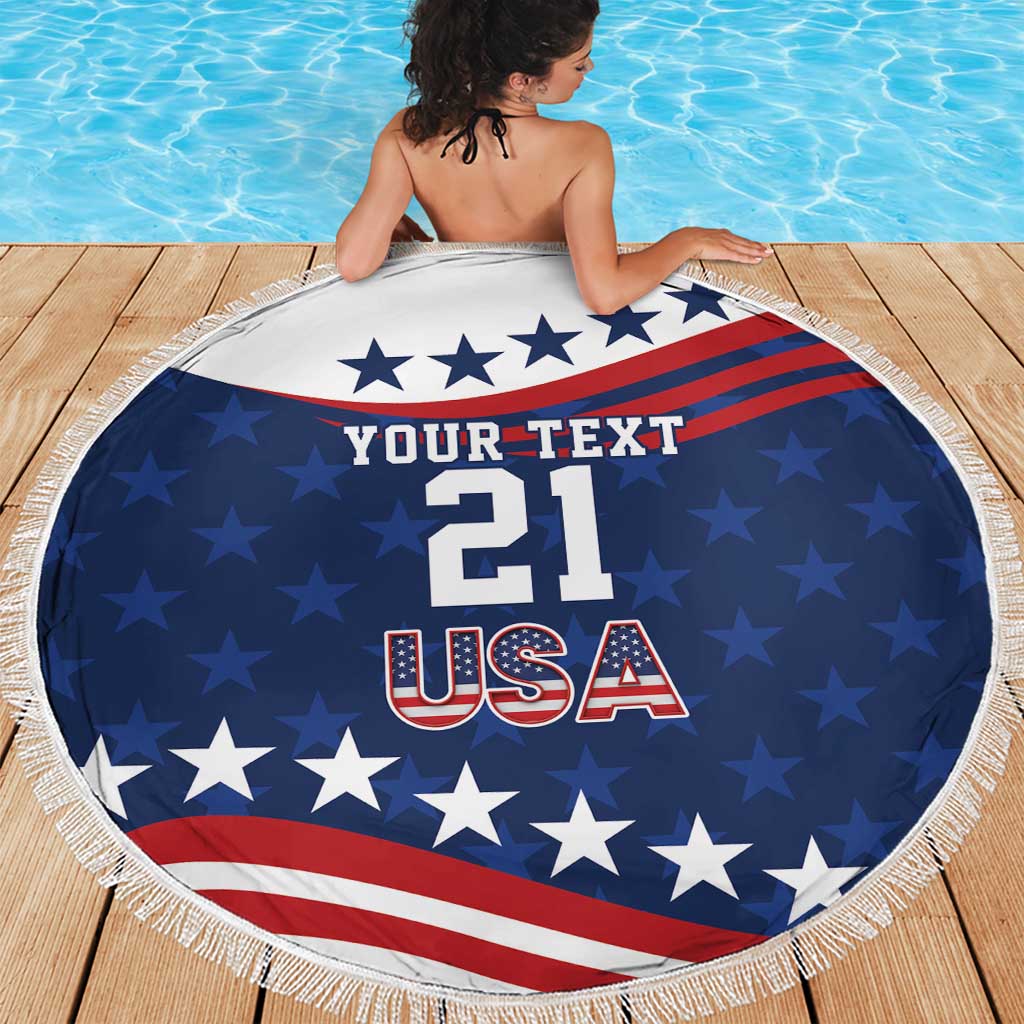 United States Pacific Rugby Custom Beach Blanket USA Classic Sporty Pattern