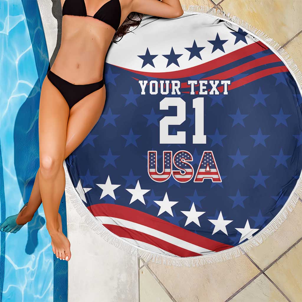 United States Pacific Rugby Custom Beach Blanket USA Classic Sporty Pattern