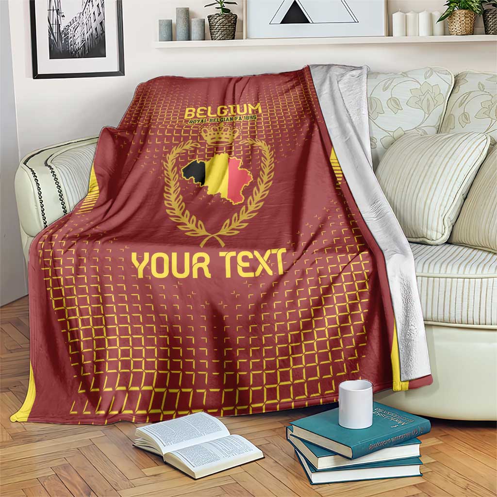 Custom Belgium Football Blanket Royal Belgian 1895 with Map Style