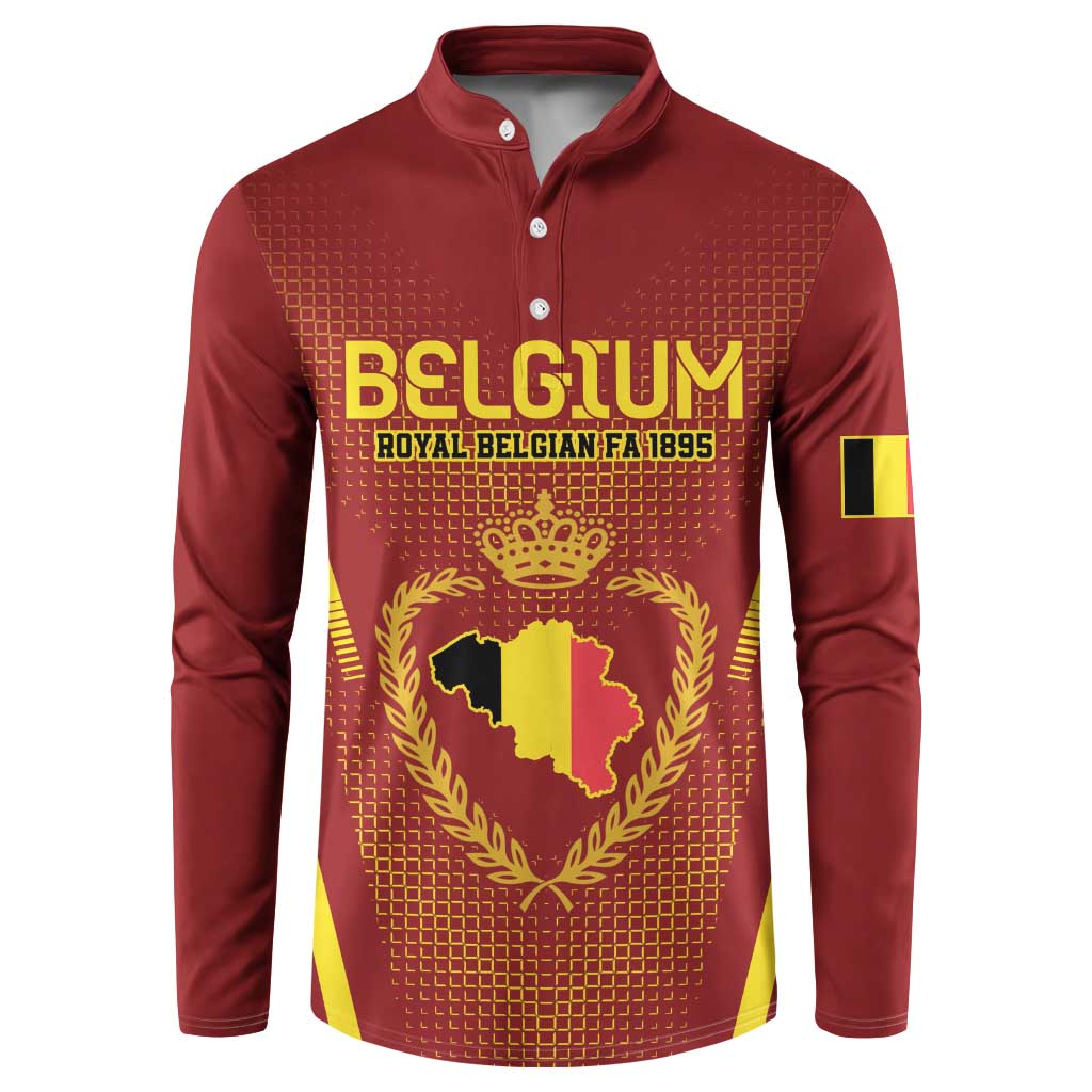 Custom Belgium Football Button Sweatshirt Royal Belgian 1895 with Map Style LT9 - Wonder Print Shop