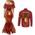 Custom Belgium Football Couples Matching Mermaid Dress and Long Sleeve Button Shirt Royal Belgian 1895 with Map Style