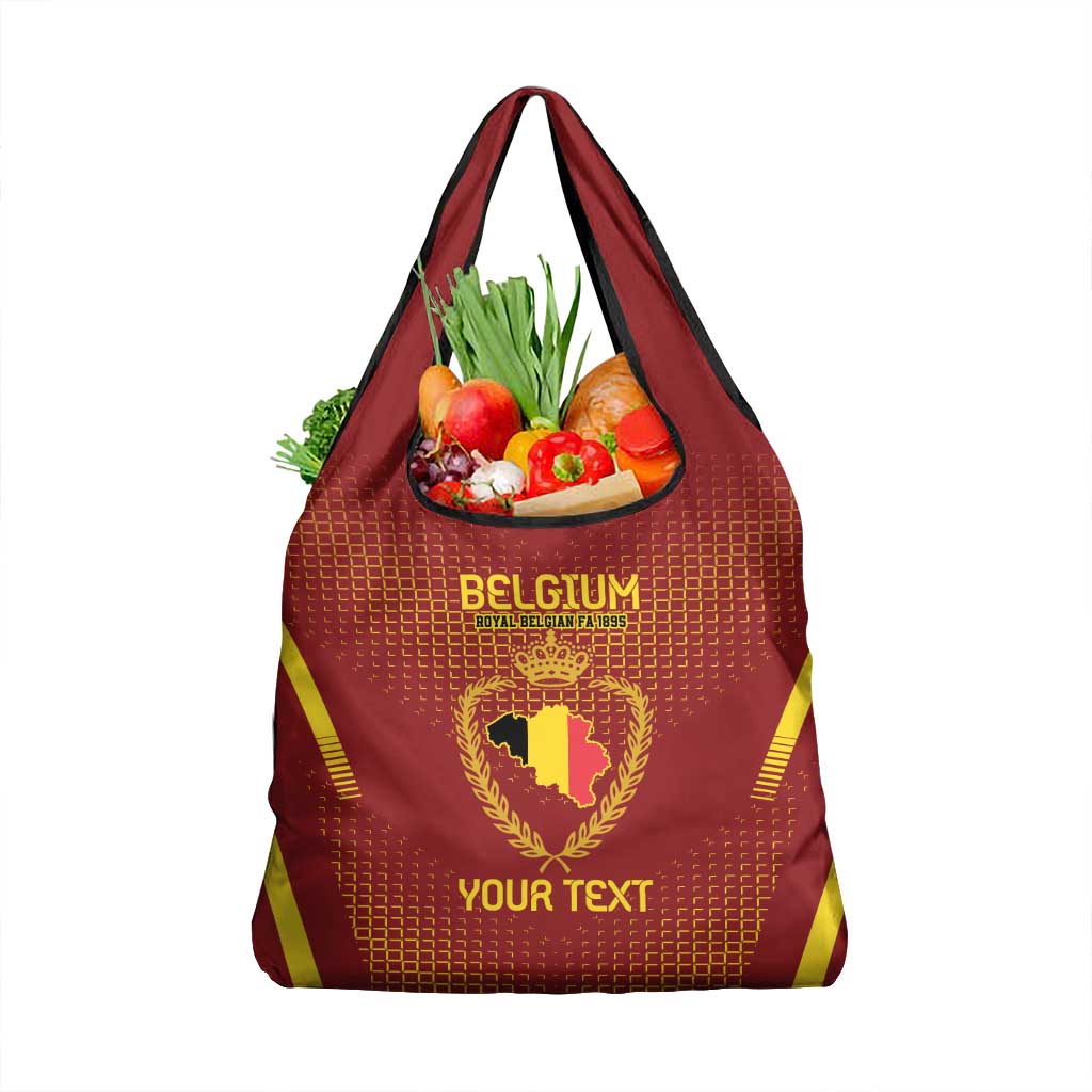 Custom Belgium Football Grocery Bag Royal Belgian 1895 with Map Style