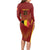 Custom Belgium Football Long Sleeve Bodycon Dress Royal Belgian 1895 with Map Style - Wonder Print Shop