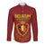 Custom Belgium Football Long Sleeve Button Shirt Royal Belgian 1895 with Map Style - Wonder Print Shop