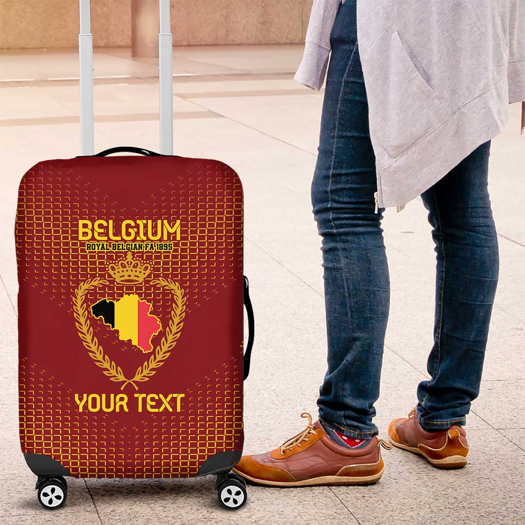 Custom Belgium Football Luggage Cover Royal Belgian 1895 with Map Style - Wonder Print Shop