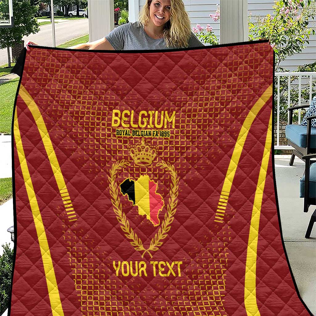 Custom Belgium Football Quilt Royal Belgian 1895 with Map Style