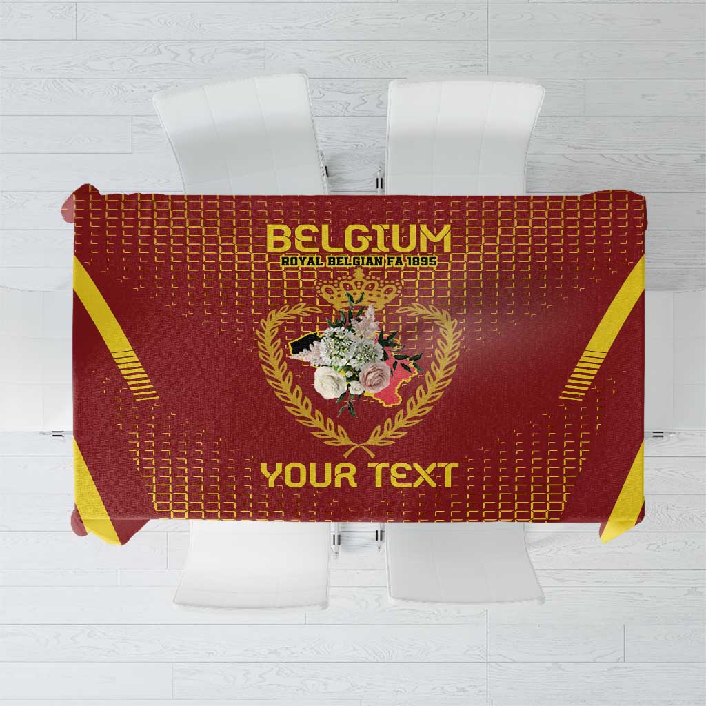 Custom Belgium Football Tablecloth Royal Belgian 1895 with Map Style - Wonder Print Shop