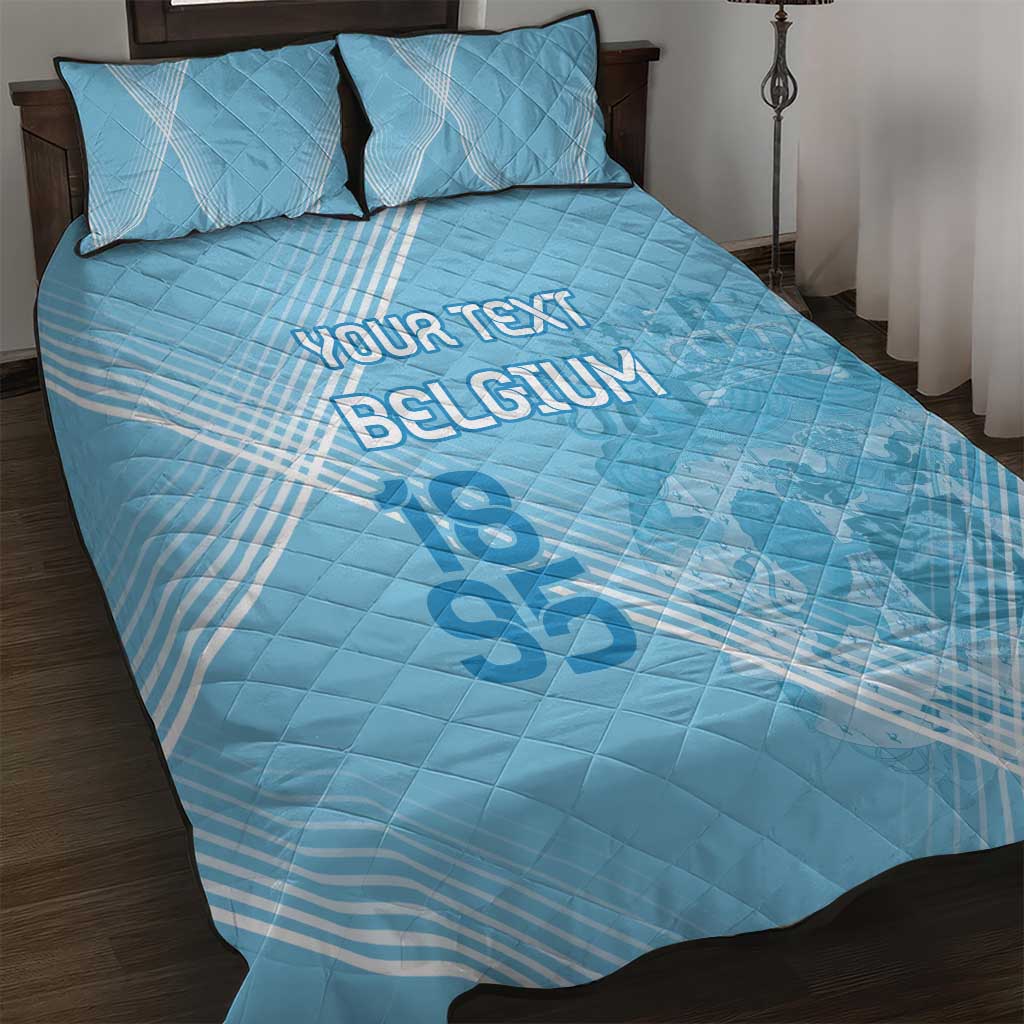 Custom Belgium 1895 Football Quilt Bed Set De Rode Duivels Come Together - Wonder Print Shop