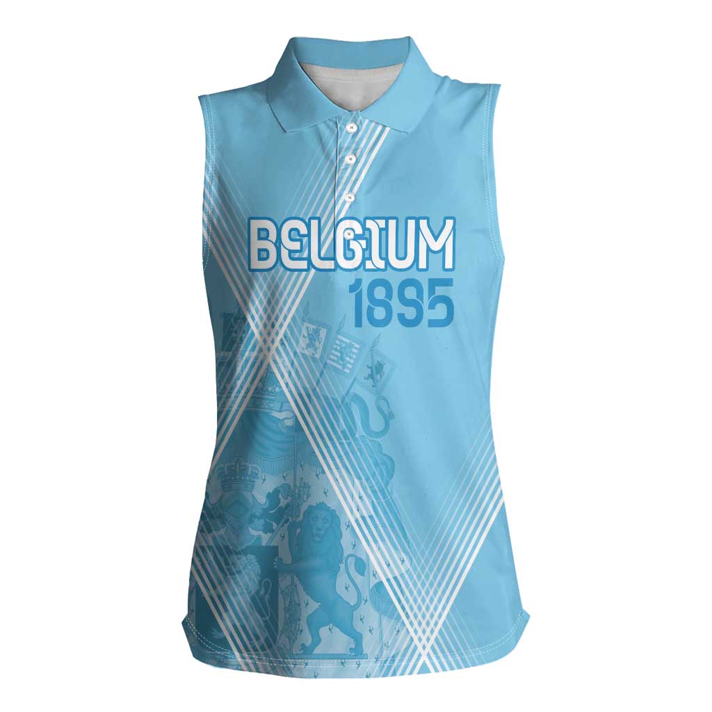 Custom Belgium 1895 Football Women Sleeveless Polo Shirt De Rode Duivels Come Together - Wonder Print Shop