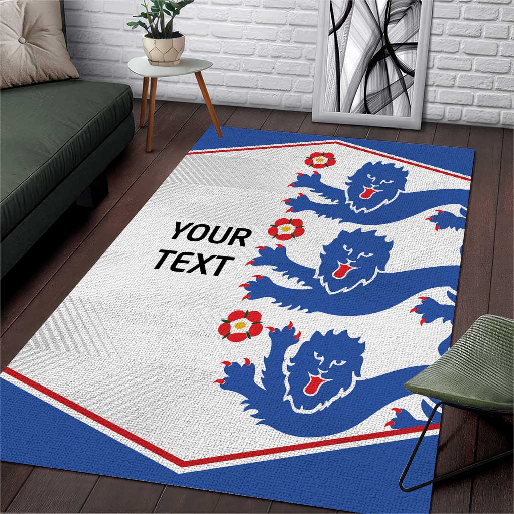 Custom England Football Area Rug Simple Triple Lions LT9 - Wonder Print Shop