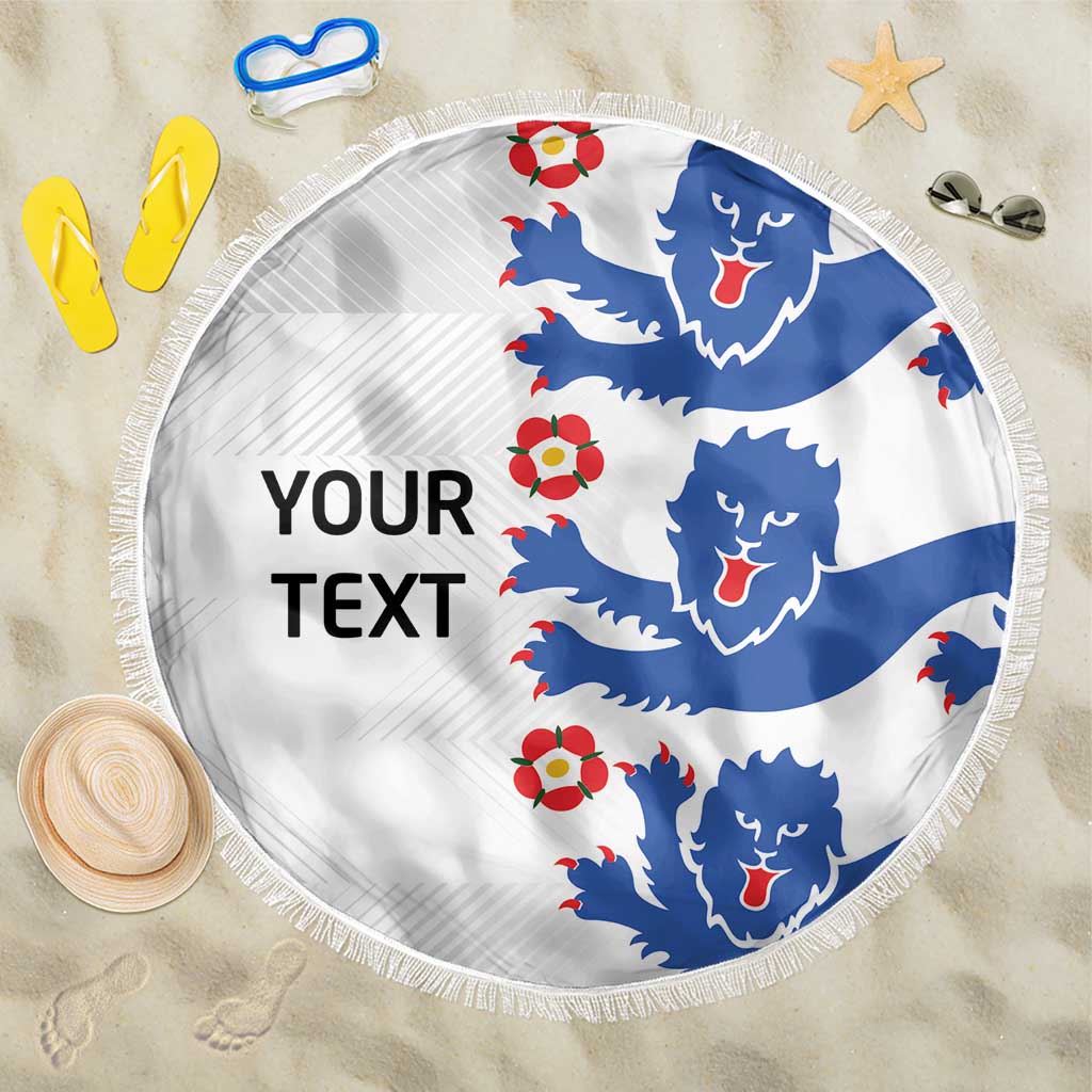 Custom England Football Beach Blanket Simple Triple Lions LT9 - Wonder Print Shop