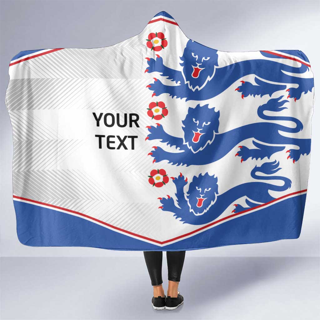 Custom England Football Hooded Blanket Simple Triple Lions